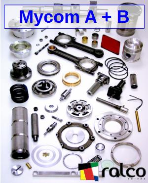 breakdown spare parts photo from Mycom A + B compressor